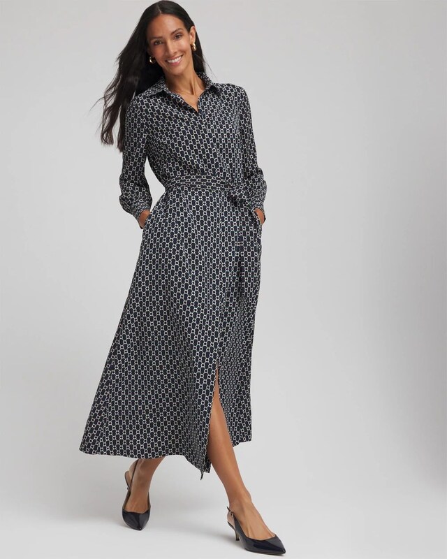 Chain Print Maxi Shirtdress - image 2